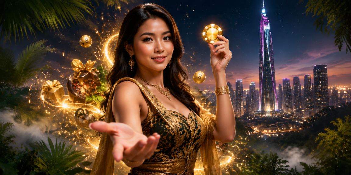 Pelbagai nombor dan ticket loteri Kuala Lumpur dalam gaya seni Melayu