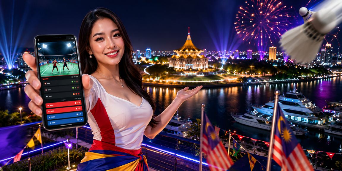 Pengguna menggunakan telefon mudah alih untuk taruhan kasino di Kuching Malaysia
