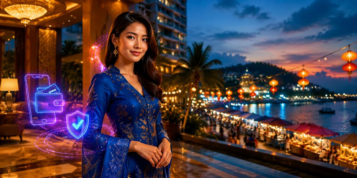 Pemain Malaysia menikmati permainan kasino dalam pakaian baju kurung tradisional